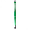 Plastic ball pen with sparkling dot grip zone, green