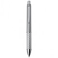 Plastic ball pen with sparkling dot grip zone, grey