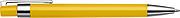 Plastic ballpen with black ink. Yellow