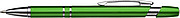 Plastic ballpen with blue ink.Pale green
