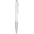 Plastic ballpen with blue ink. White