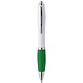 Plastic ballpen with coloured rubber grip, blue ink