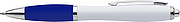 Plastic ballpen with coloured rubber grip, blue ink