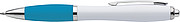 Plastic ballpen with coloured rubber grip, blue ink