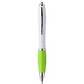 Plastic ballpen with coloured rubber grip, blue ink