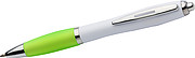 Plastic ballpen with coloured rubber grip, blue ink