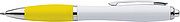 Plastic ballpen with coloured rubber grip, blue ink