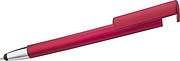 Plastic ballpen with phone holder and rubber tip