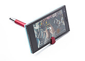 Plastic ballpen with phone holder and rubber tip
