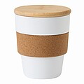 Plastic coffee cup with lid, 350ml,white