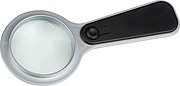 Plastic magnifier with white LED, black