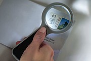 Plastic magnifier with white LED, black