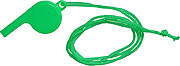 Plastic whistle with neck cord