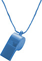 Plastic whistle with neck cord