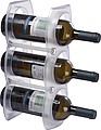 Plastic wine rack for three bottles, white