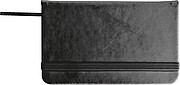 Pocketbook with bookmark and elastic strap, black