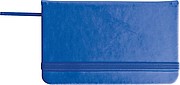 Pocketbook with bookmark and elastic strap, blue