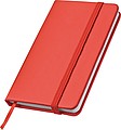 Pocketbook with bookmark and elastic strap, red