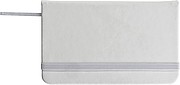 Pocketbook with bookmark and elastic strap, white