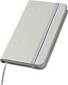 Pocketbook with bookmark and elastic strap, white