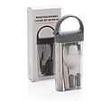 Pocketsize reusable cutlery set on-the-go,silver, grey