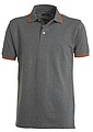Polo shirt, SKIPPER, smoke grey/orange, S