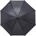 Polyester (170T) automatic umbrella with eight panels. Metal and fibreglass frame and EVA handle.