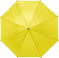 Polyester (170T) automatic umbrella with eight panels. Metal and fibreglass frame and EVA handle.