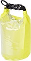 Polyester (210T) watertight bag with PVC phone pouch and plastic closure.