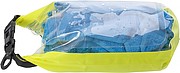 Polyester (210T) watertight bag with PVC phone pouch and plastic closure.