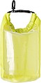 Polyester (210T) watertight bag with PVC phone pouch and plastic closure.