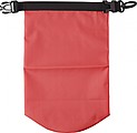 Polyester (210T) watertight bag with PVC phone pouch and plastic closure.