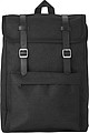 Polyester (300D + 210D) backpack with zippered front pocket.