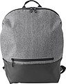 Polyester (600D + 300D) backpack with zippered front pocket and adjustable shoulder straps.