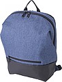 Polyester (600D + 300D) backpack with zippered front pocket and adjustable shoulder straps.