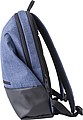 Polyester (600D + 300D) backpack with zippered front pocket and adjustable shoulder straps.
