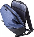 Polyester (600D + 300D) backpack with zippered front pocket and adjustable shoulder straps.