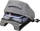 Polyester (600D) anti-theft backpack, with PVC backing.