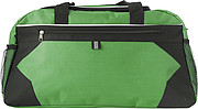 Polyester (600D) sports bag with front zipped pocket and a mesh pocket on both sides.