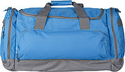 Polyester (600D) sports bag with various compartments and an adjustable shoulder strap.