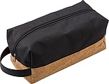 Polyester and cork toilet bag