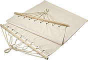 Polyster canvas hammock with wooden rims