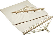 Polyster canvas hammock with wooden rims
