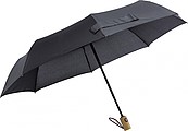 Pongee (190T) automatic open and close, foldable umbrella with eight panels.