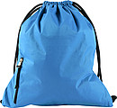 Pongee (190T) drawstring backpack. The front has a pocket with zipper.