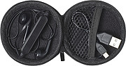 Pouch with in-ear earphones