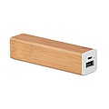 Power bank 2200 mAh in Bamboo case. Capacity for smartphone use, out put current DC5V/1A.