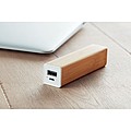 Power bank 2200 mAh in Bamboo case. Capacity for smartphone use, out put current DC5V/1A.