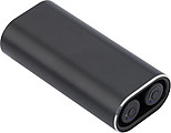 Power bank with two wireless earbuds. The Li-ion battery has a 4000 mAh capacity.
