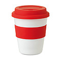 PP tumbler with silicone lid, red
